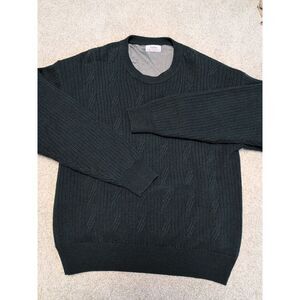 Men's Black Cable Knit Sweater Cardigan